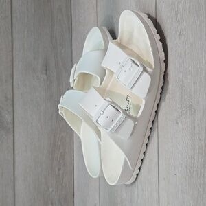 Birkenstock Women EVA Arizona White Slide Sandals Shoes Sz 37/6 Narrow